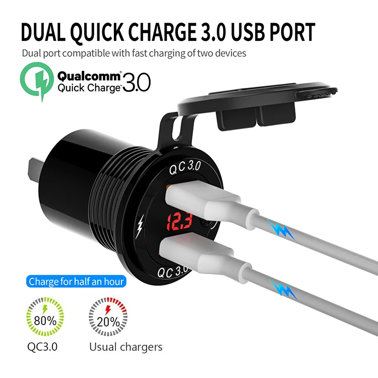 Car Charger Adapter 3.0 Portable Usb Fast Charge Car Usb Port 12v Charger Bus For Phone Charger