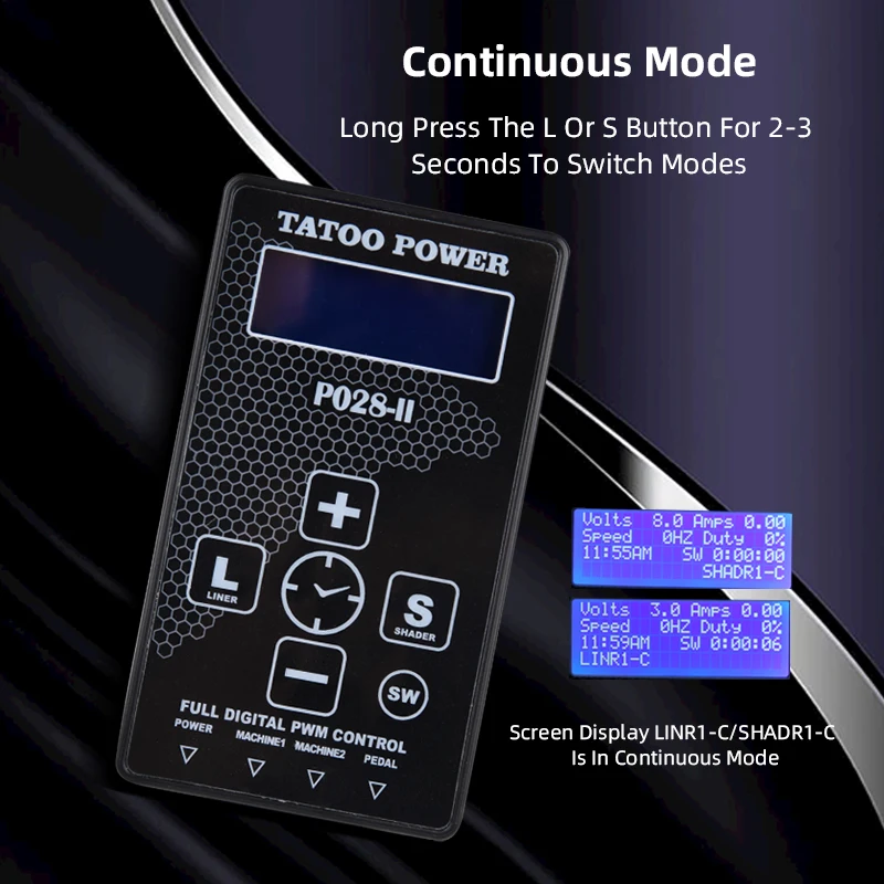 Professional Tattoo Power Supply Precise Control LCD Tattoo Machine Power Supply