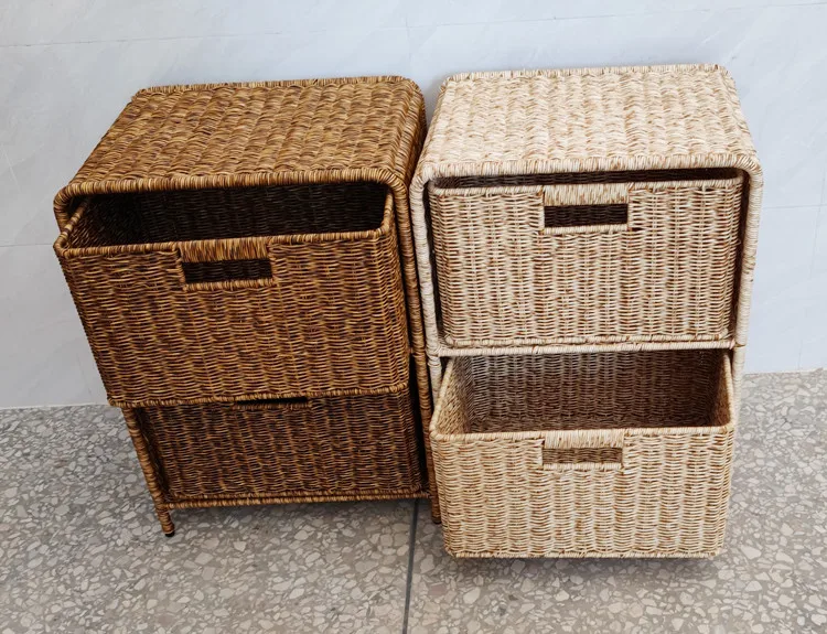 Guangdong Manufacture Wholesale high quality home house storage endurance Washable PP material weave rattan basket