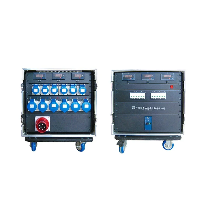 Universal power distro box main input 63A 12-ways electrical power box for pro stage audio box