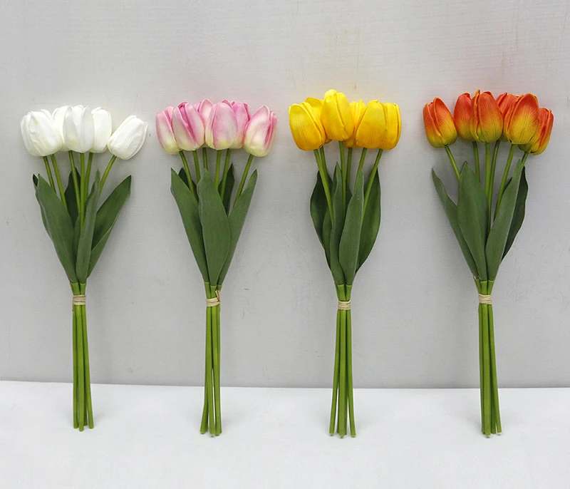 2022 silk mini tulip bushes big tulip artificial tulips from silicone wedding flower