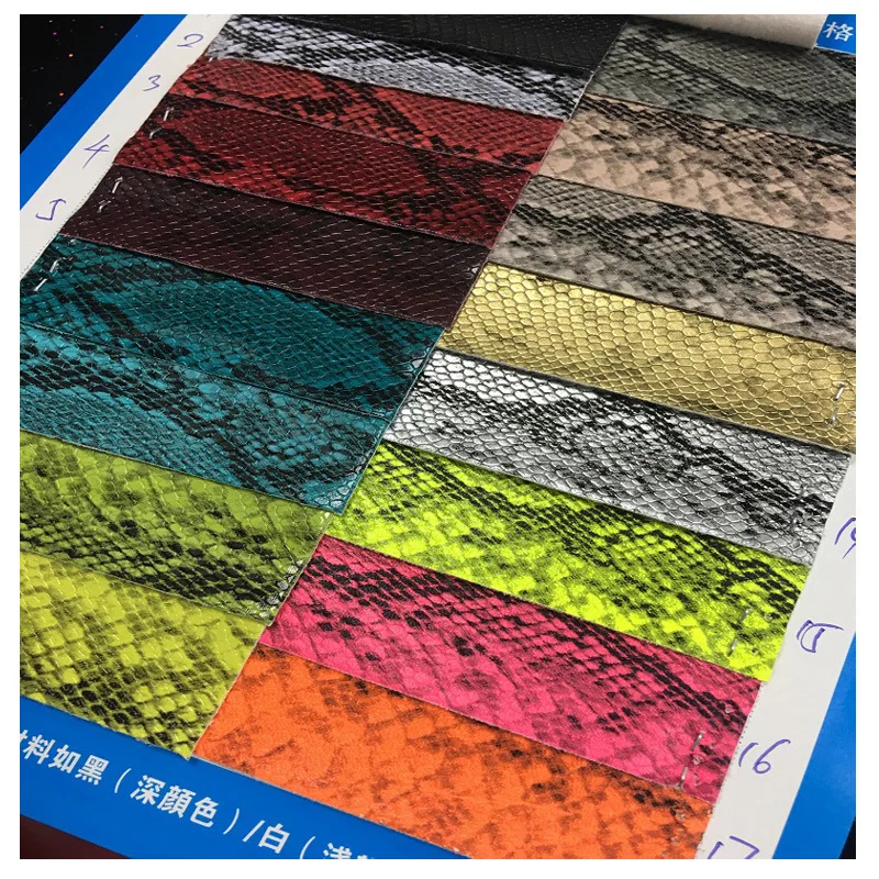 Velvet two way stretchable snake PU artificial leather for packaging box Accessories box Clothing