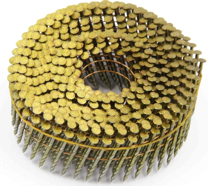 Высокое качество Желтое покрытие Винт Хвостовик проволочный гвоздь с поддоном