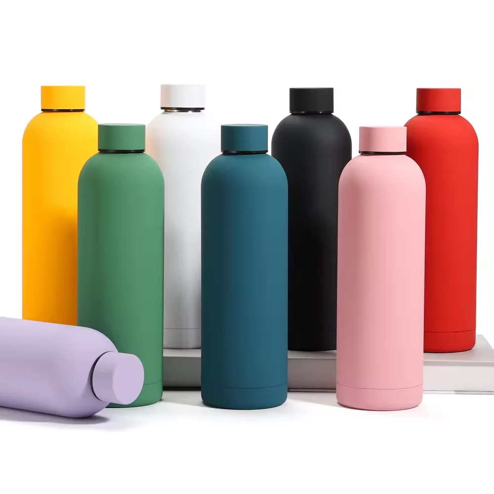 500ml Stock products Double wall Stainless Steel Vacuum Insulation custom Water Bottle Wholesale Sports Cups