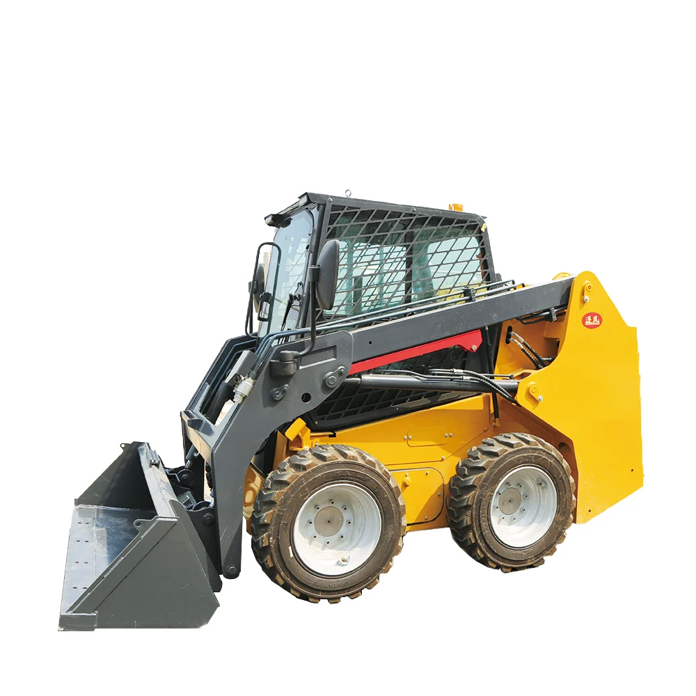 Hot Sale Small Four-Wheel Dual-Drive Diesel Electric Hydraulic Skid Steer Loader With CE Certified
