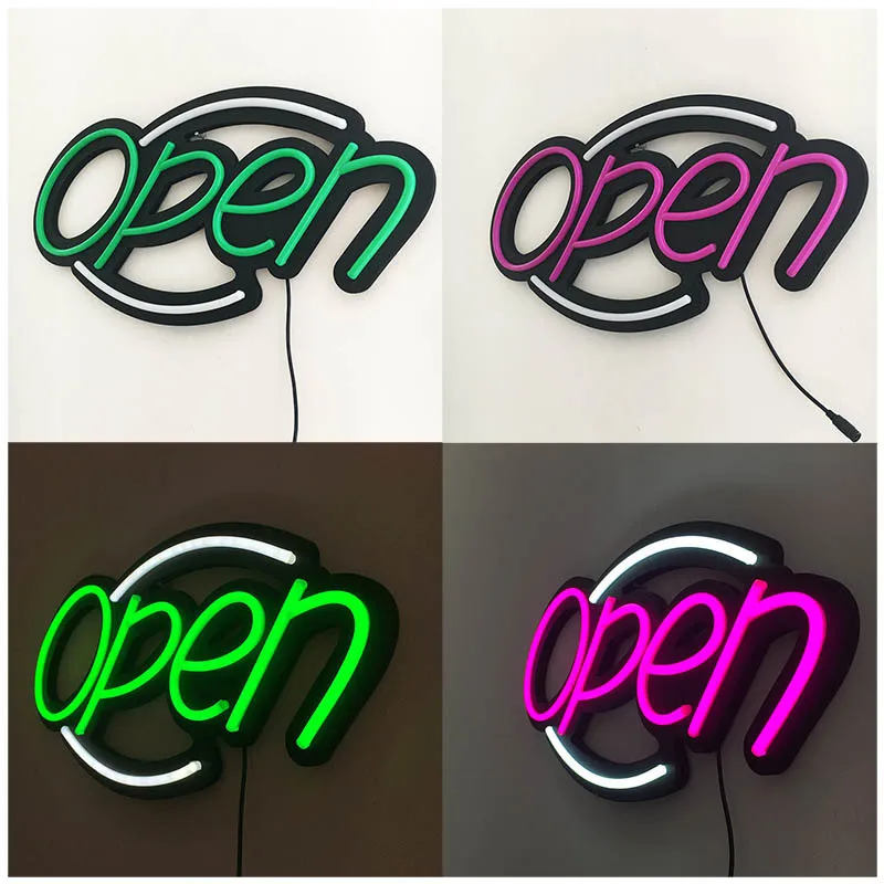 Open Close Sign Shop Open Hanging Business Lighting 24 Hours Neon Store Led Open Sign