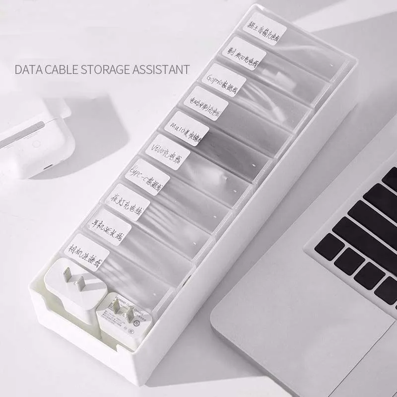 Hot Sale Data Cable Storage Desktop Small Box Charger U Disk Drawer Division Electric Wire Cable Storage Box