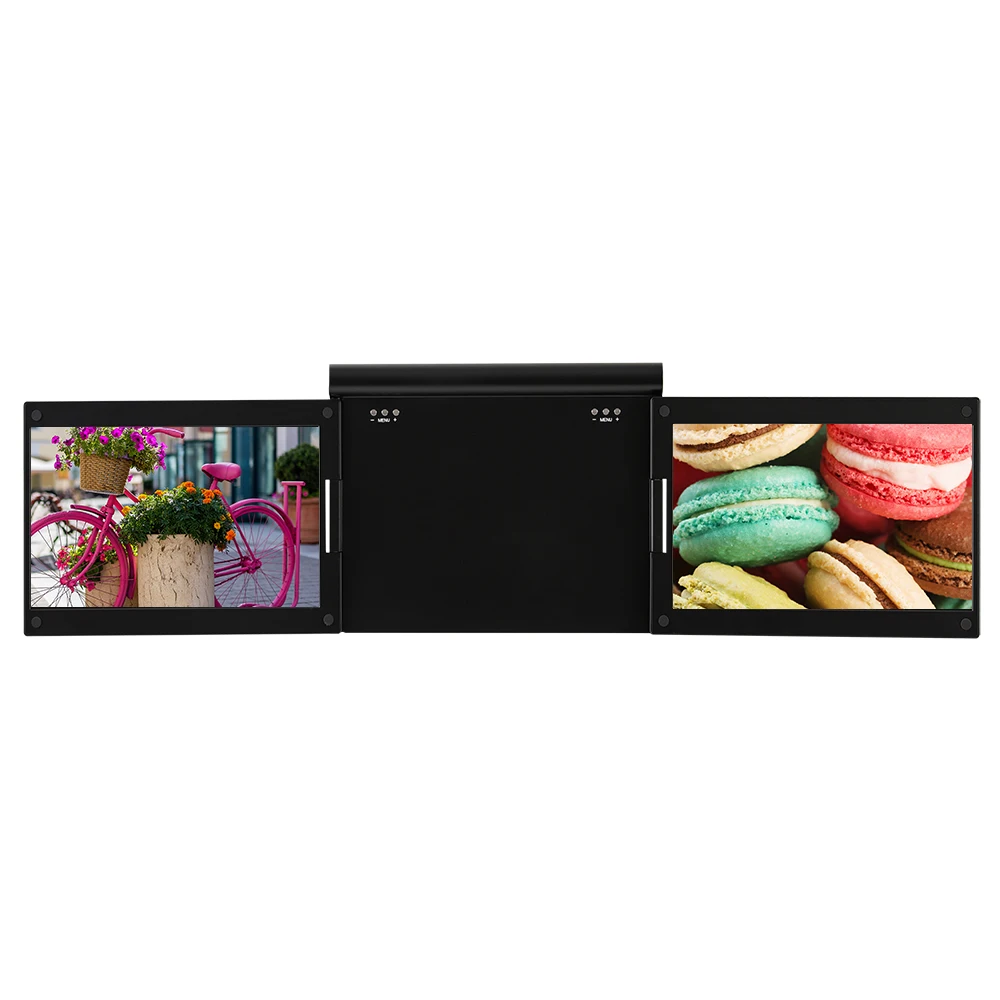 One Cable Connect Portable Triple Monitor for Laptop Notebook Full HD LCD Screen 1080P IPS Monitor Extender Laptop 13.3 inch