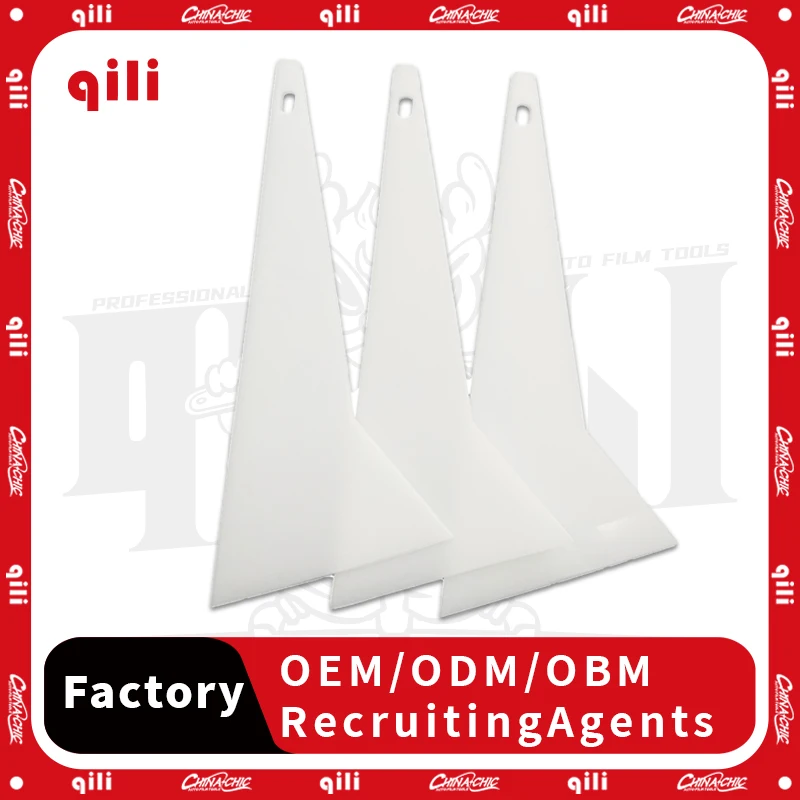 Qili Self Healing Water Scraper High Temperature Resistant Thin Triangle Glass Scraper for Window Made of PPF Material