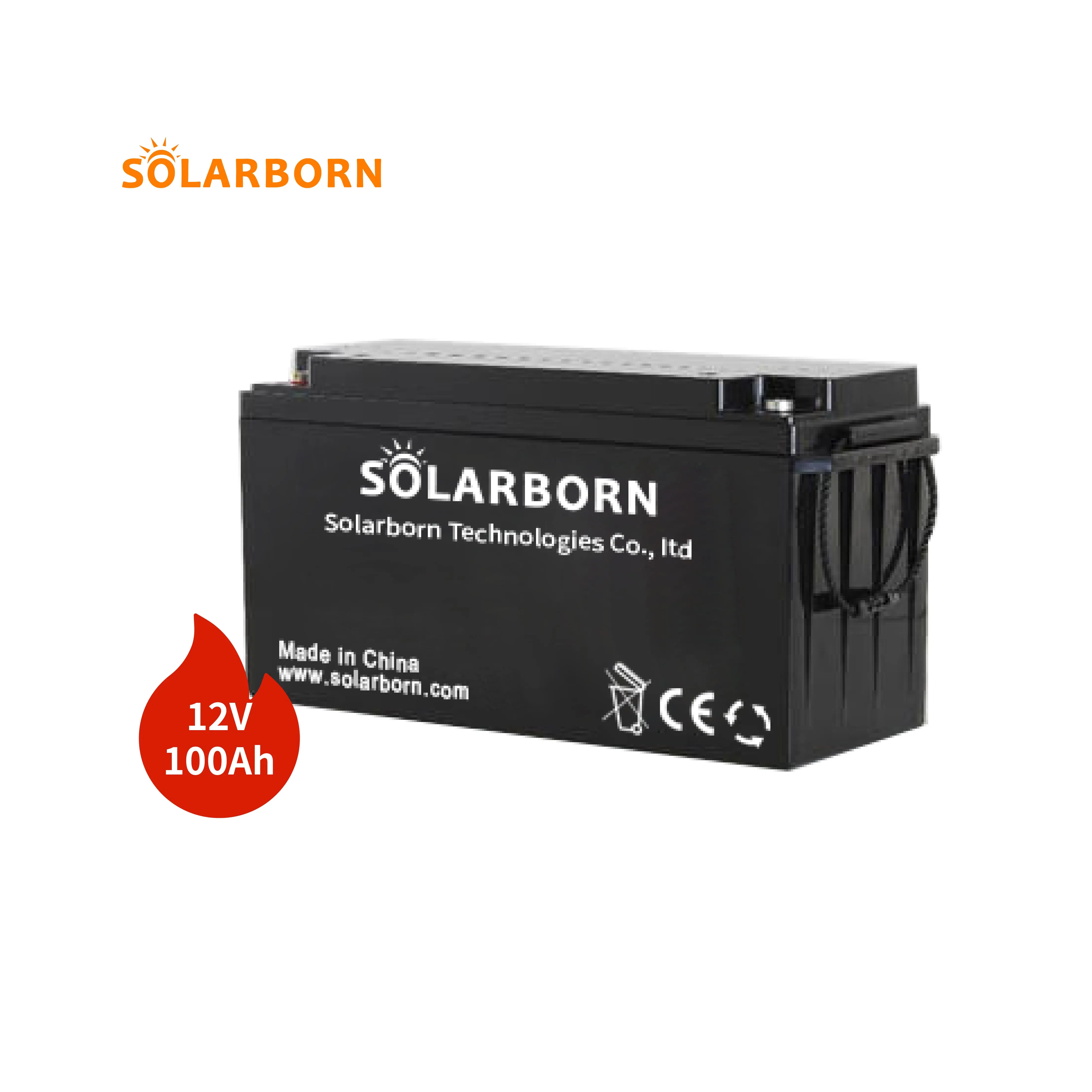 Solarborn buy 12v 100ah solar energy power panel solar battery for industry