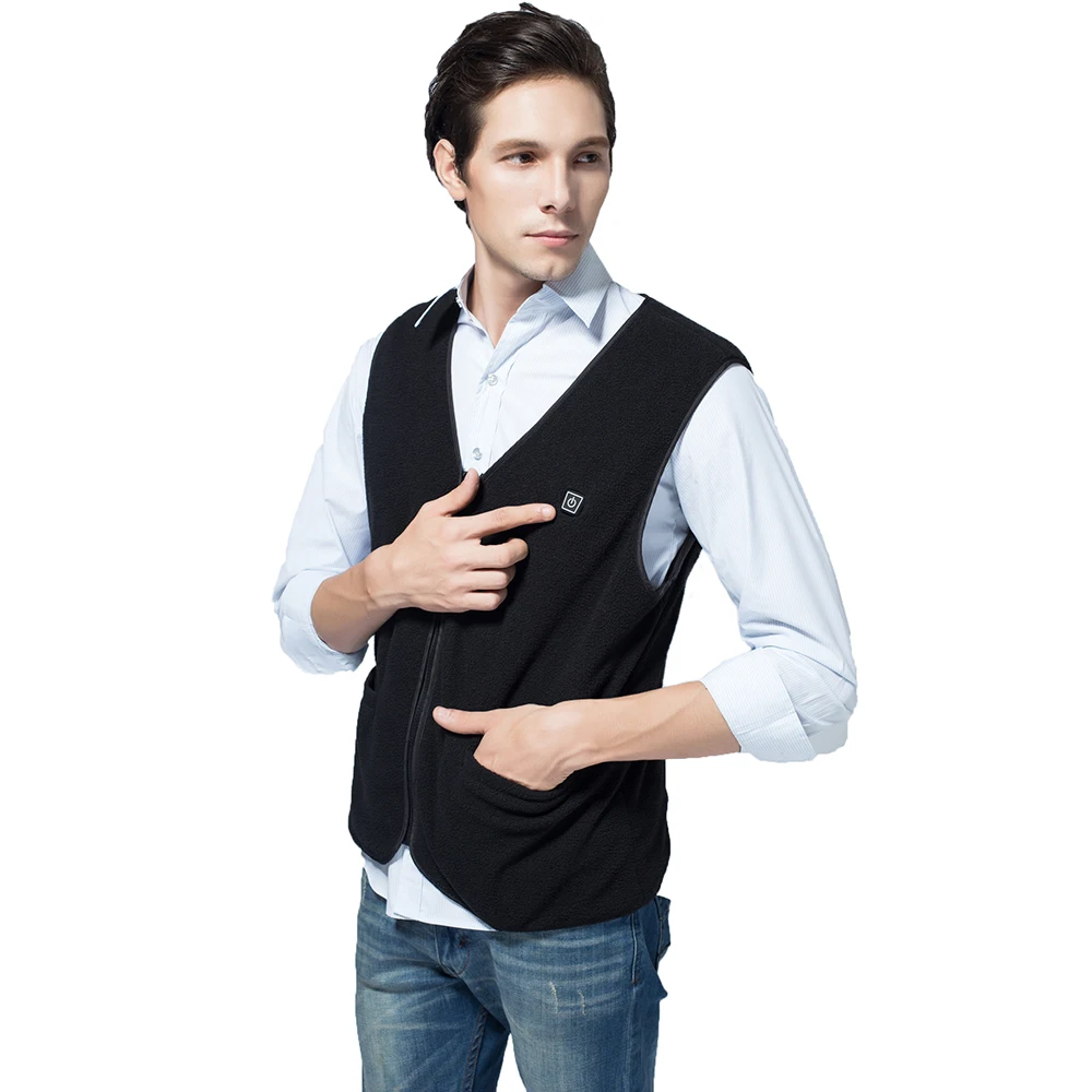 Новый дизайн 2021, ветрозащитный мужской зимний тепловой жилет с подогревом и литий-ионной перезаряжаемой батареей 7,4 В