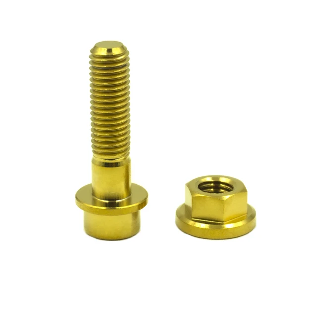 High strength Hex flange head titanium bolts for motorcycle
