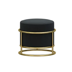 Living Room Modern Footstool RTS Adjustable Height Round Stool Velvet Color Customizable Ottoman Stool With Metal Legs