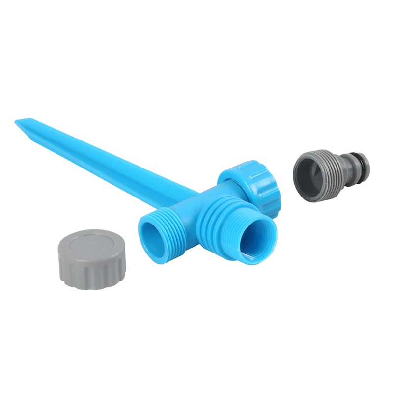 3 Arm Garden Plastic Rotating Lawn Water Irrigation Sprinkler With Spike