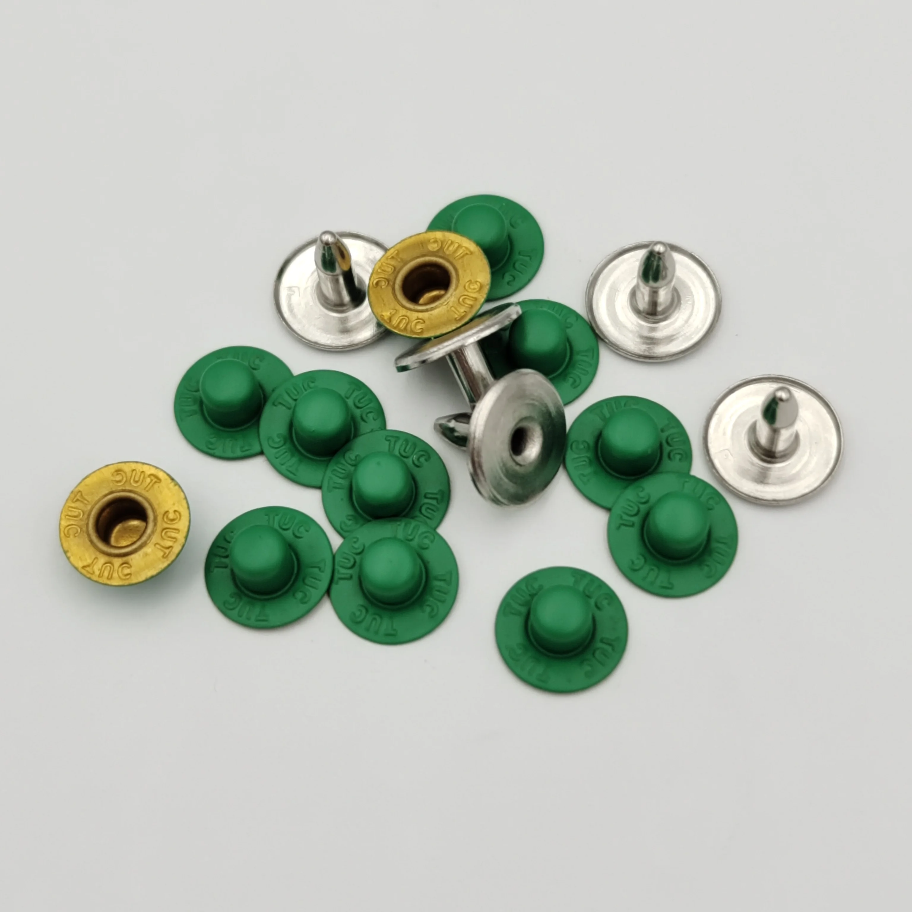 Custom 8mm Logo Metal Rivets Studs Clothing Garment Shoes Double Side Brass Rivet