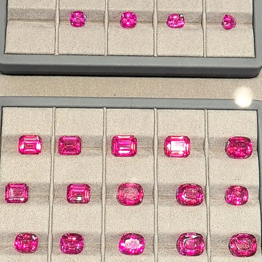 Wholesale Price Lab Grown Hot Pink Sapphire Emerald Red Ruby Loose Created Round Cushion Oval Gemstone for Jewelry Making