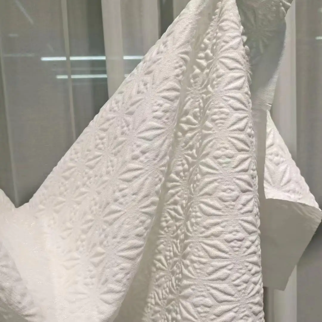 100 Polyester White Twill Satin Crepe Chiffon Fabric New Fashion Texture Style Stock Textile Chiffon Fabric For Blouses Dress