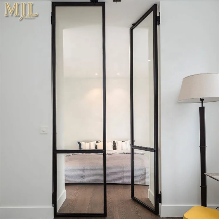 MJL Simple design aluminum french doors exterior double glass patio entry casement doors
