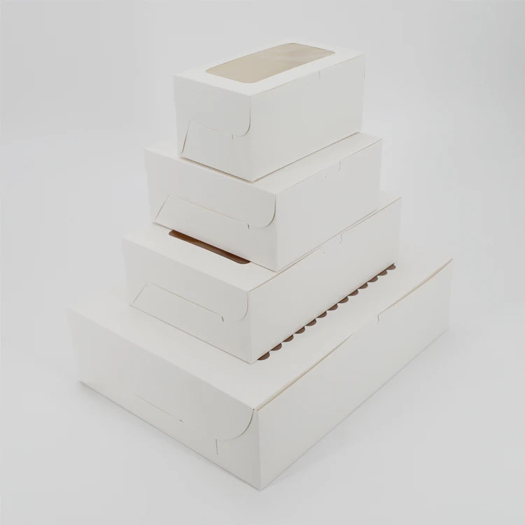 Factory Price Small Quantity Kraft Paper With Clear Window Flat Shipping Box for 6 pcs Cupcake Doughnut Box