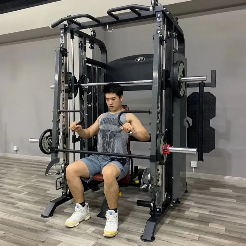 Factory Price Cable Crossover Multi Function Power Cage Squat Rack Weight Lifting Training Gym Smith Machine power rack