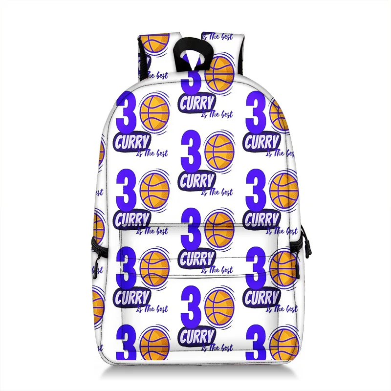 Basketball star printing high school student backpack polyester large capacity youth backpack student school bag can be custom