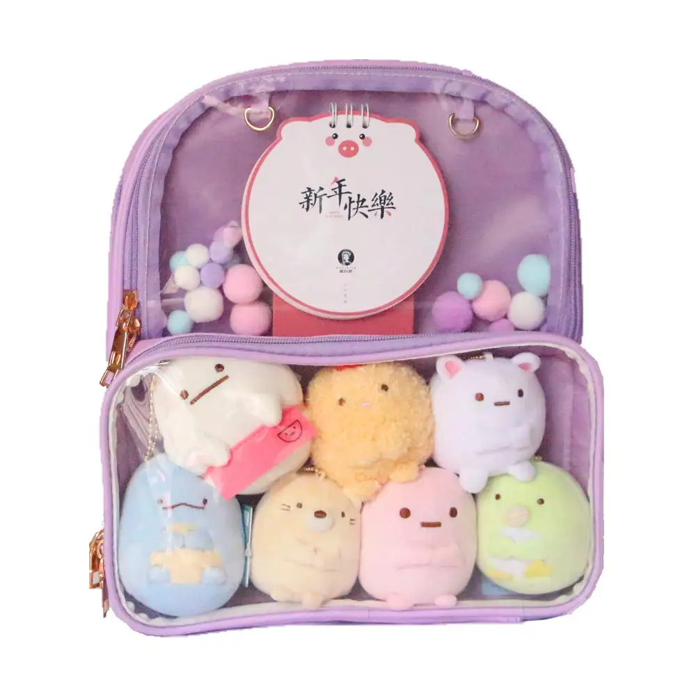 Custom Glitter Pu High Capacity manufacturer Insert Pin Display ita backpack bag With bull head Embroidery