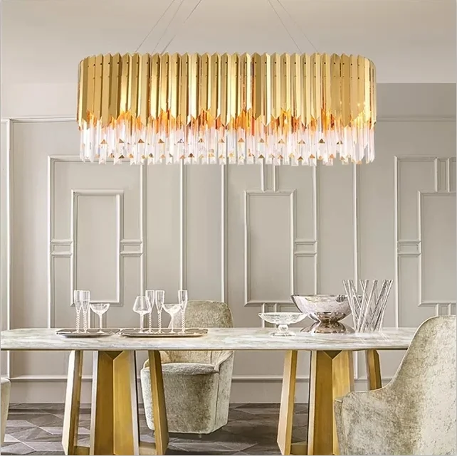 L4u Gold Contemporary Modern luxury Style light crystal ceiling LED crystal light chandelier for Bedroom Living Room