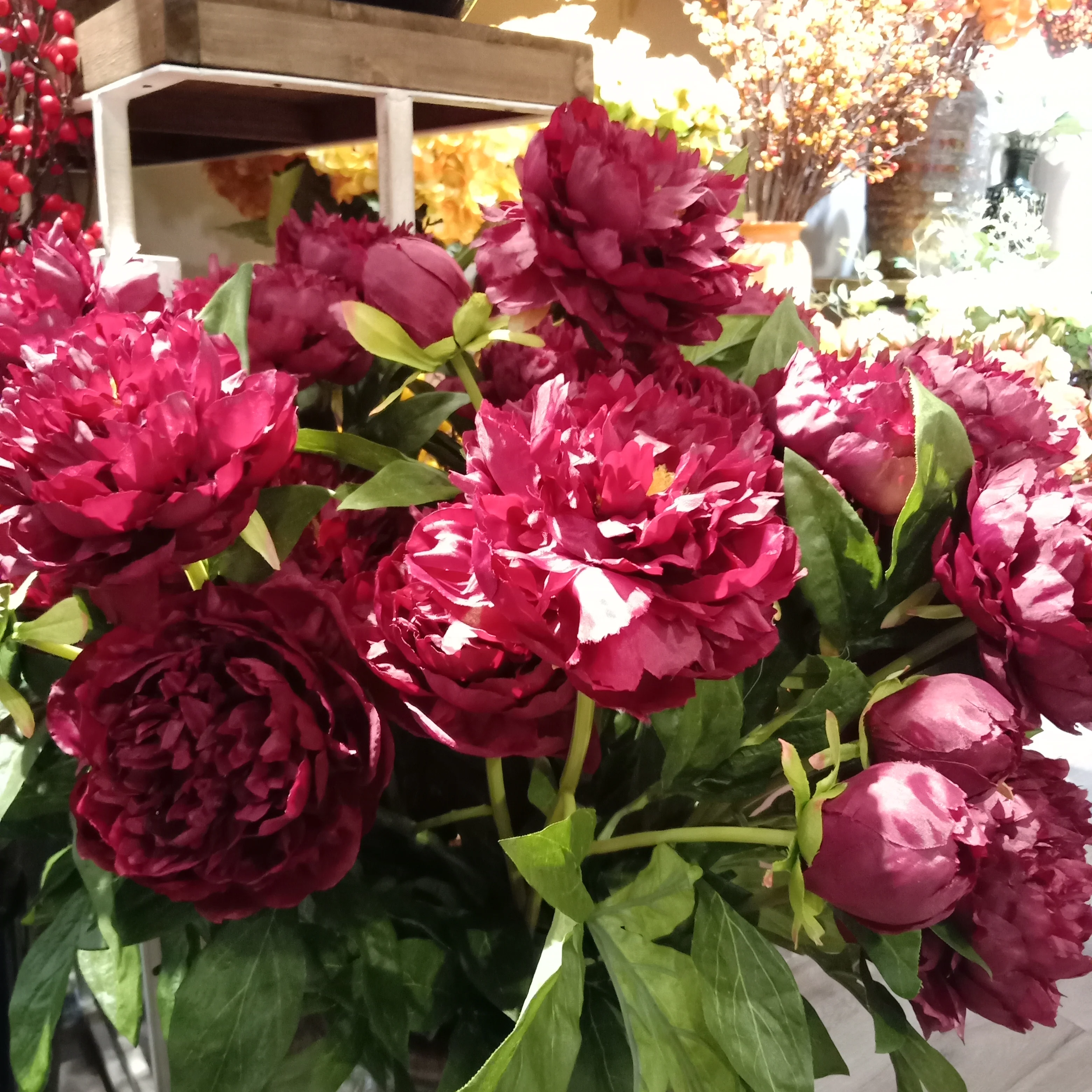 High quality 3 heads artificial flowers 6 colors silk peony for Home decoration