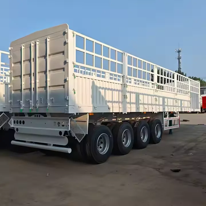 Высокое качество 3 оси 4 30-60 тонн высокий забор грузовик полуприцеп для перевозки сыпучих грузов