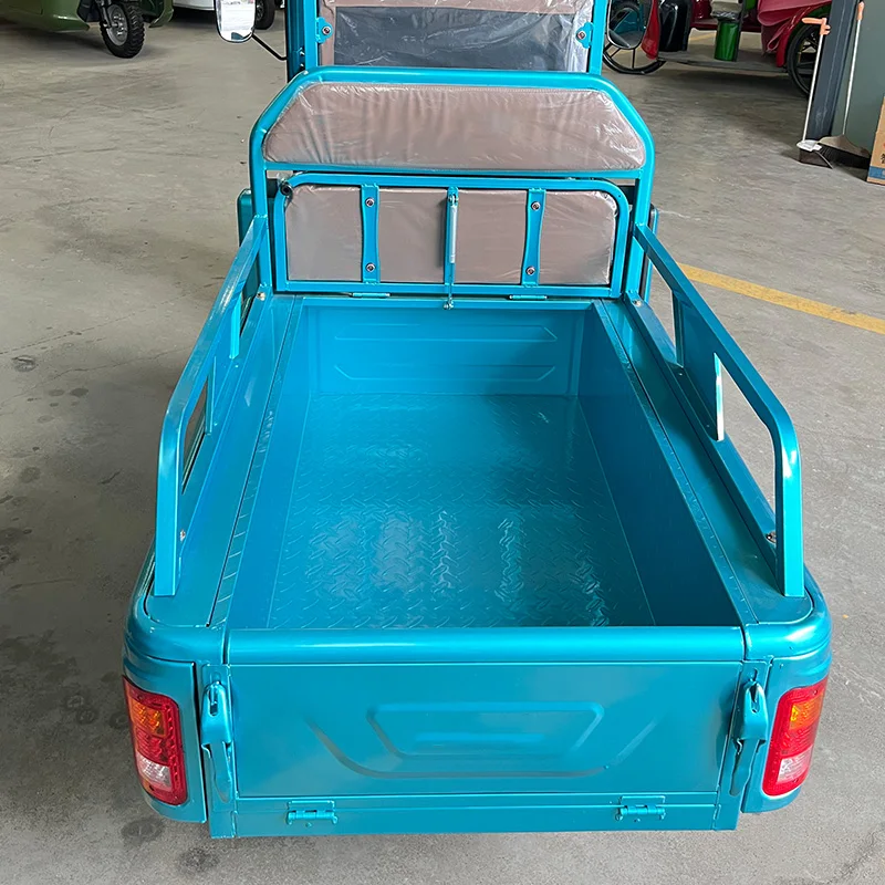 2024 New Design 3-Wheel Steel Electric Trike Closed Body Cargo Tricycle with Windshield Motorized 60V Electron Drive