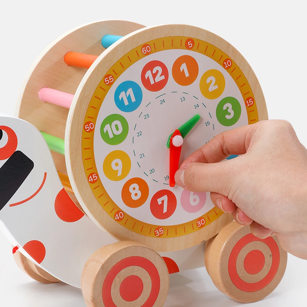 2024 new Wooden Baby Car Toy Vehicle with Cute Puppy and Dog Illustration wooden toy
