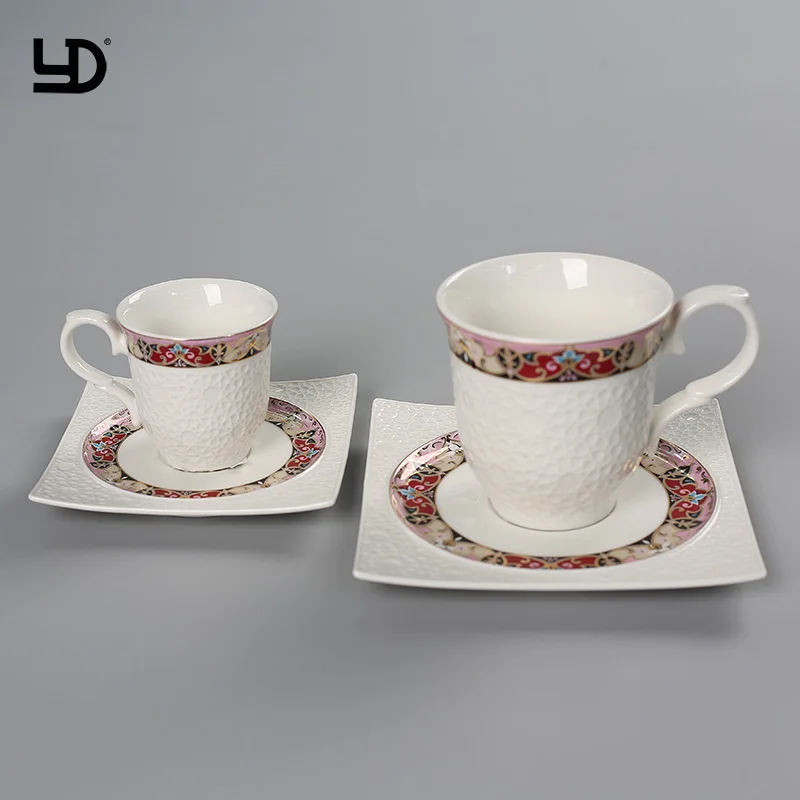 Customized China Market Factory Price Direct Sales Western Style Durable Porcelain Dinnerware Sets Bowl Square Plate Milk Pot
