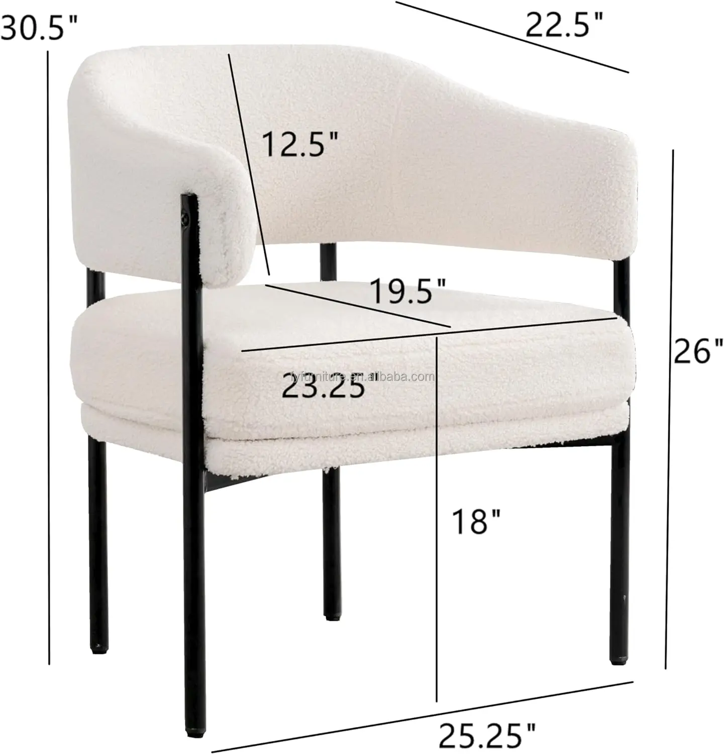 Industrial Price Modern Italian Nordic Design Teddy Wool Dining Chairs for Living Room