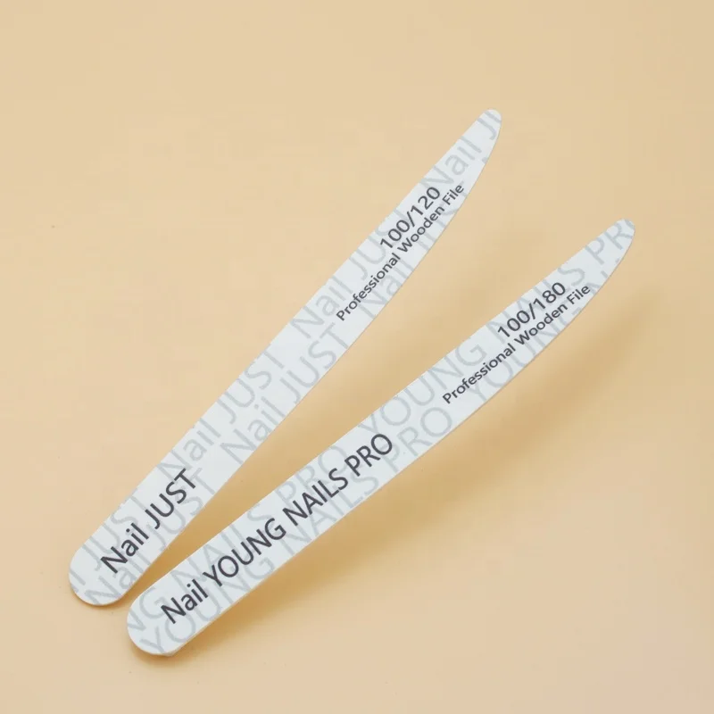 Factory Supply Knife Shape Wooden Double Sided Nail File Printed Nail Polish Strip Nail File