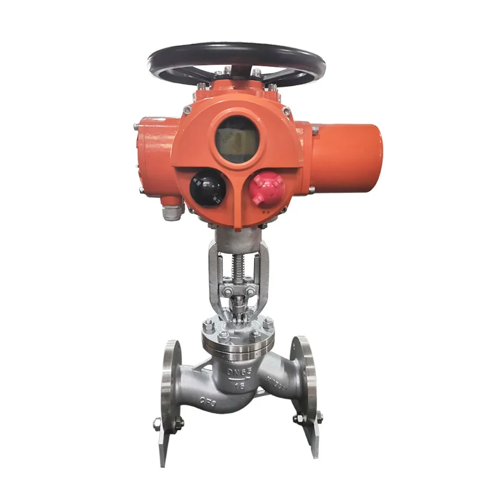 High quality manufacturer motorized globe valve cf8 304 316 Pn 16 with multi-turn electric actuator