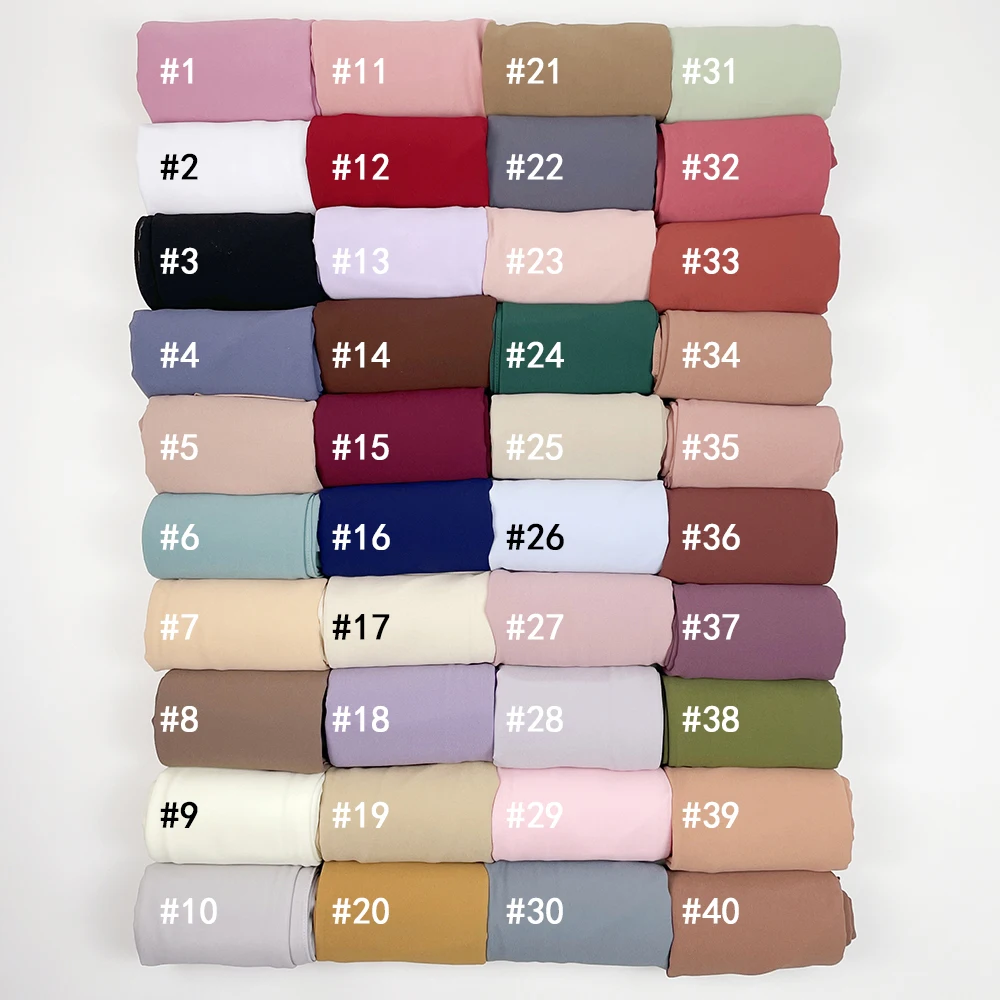 Оптовая продажа Новая мягкая креповая шифоновая шаль из хиджаба длиной 175 см этнического дизайна полиэфирного шелка для дубайского мусульманского тудунга Малайзии