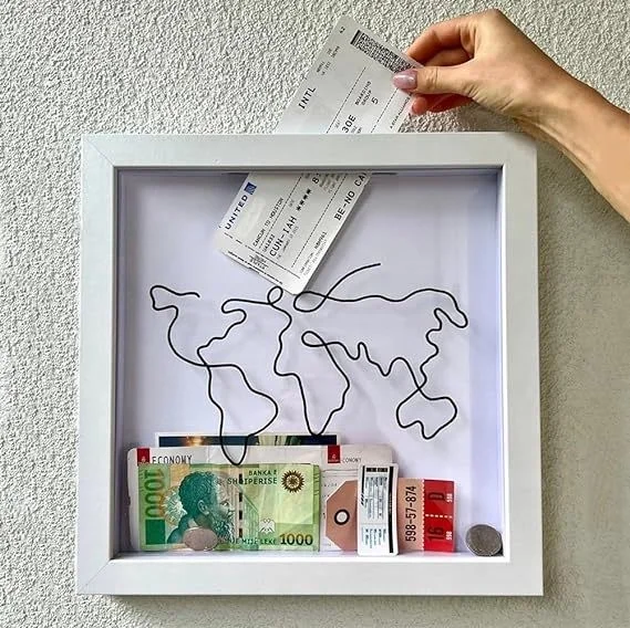 Adventure Archive Travel Shadow Box, Tickets Shadow Box With Slot 6x6 8x8 11.5x11.5 In Memory Boxes, Funny Travel Keepsake Box