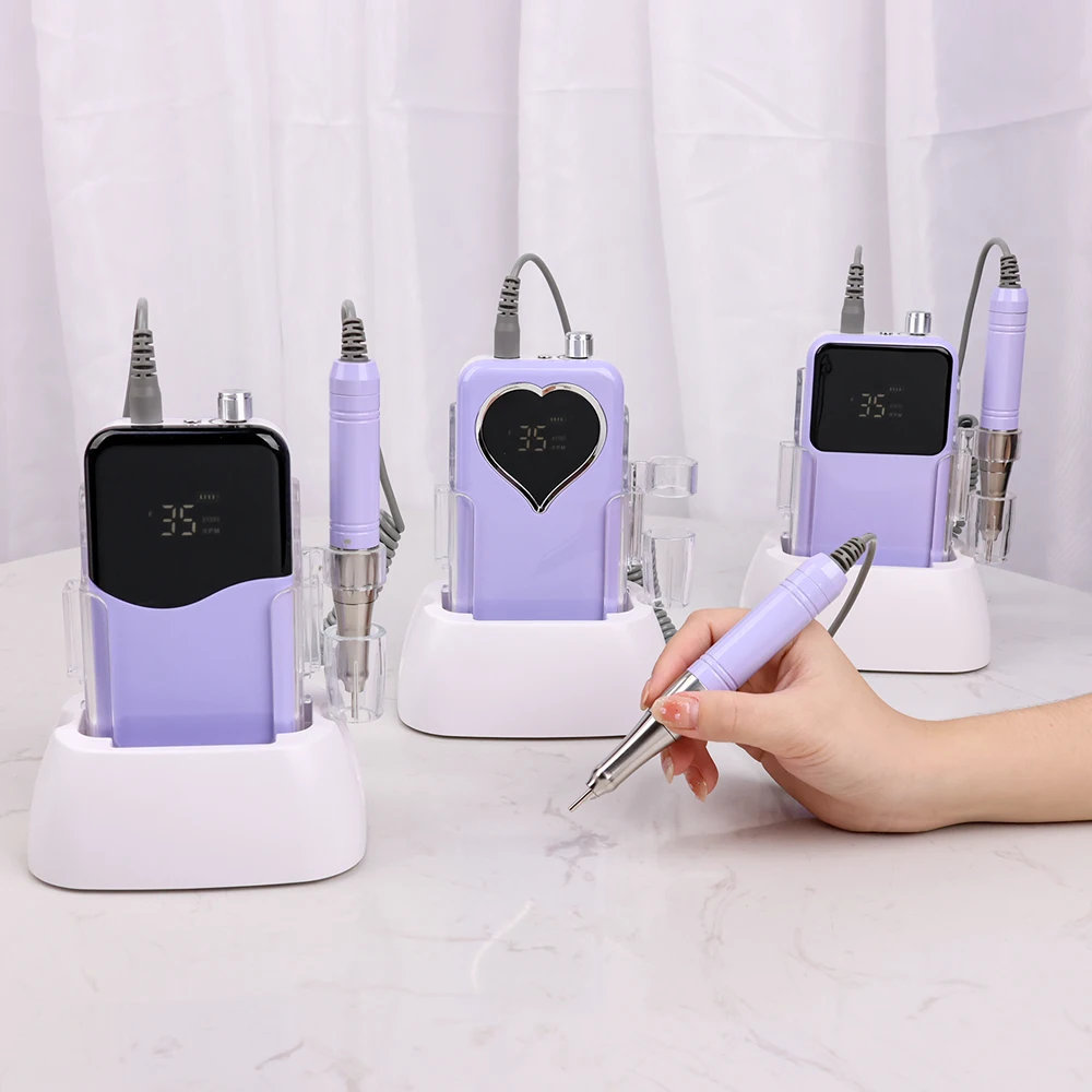 New arrival sugar color 35000 RPM Electronic Coreless Motor Portable Nail Drill Machine with HD display for Nail Art Salon