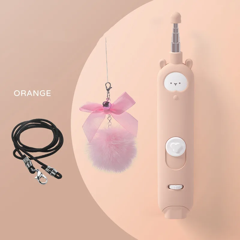Wholesale 2 in 1 Interactive Pet Cat Teaser Stick Cat Feather Teaser Wand with Laser UV Light