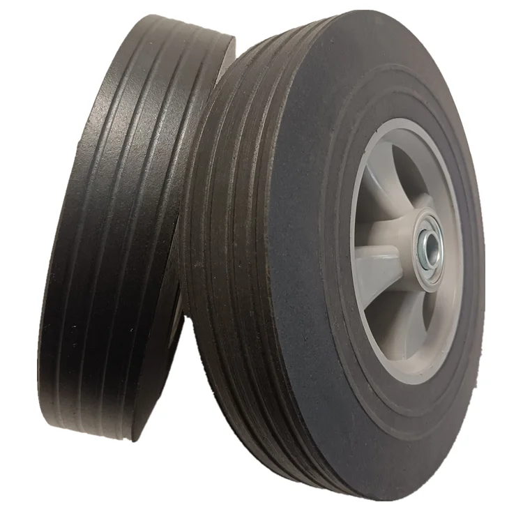 China factory plastic rinm 10inch trolley solid rubber wheel tire 10x2.2'