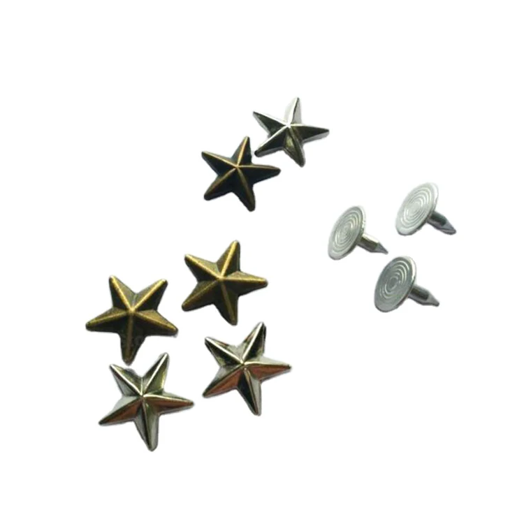 
 Сделай Сам металлические заклепки из цинкового сплава Звездные джинсовые заклепки с алюминиевым гвоздем 13 мм античная латунь/никель  