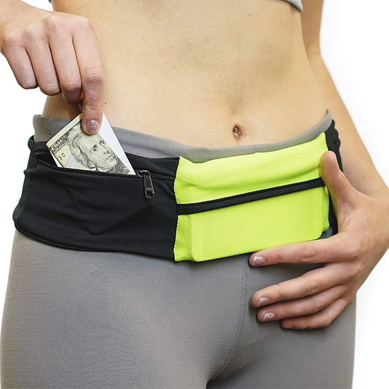 New Design Customized Running Belt Universal Elastic Fanny Pack, Soft Light Sport Waist Bag Phone Money Bottle Storage