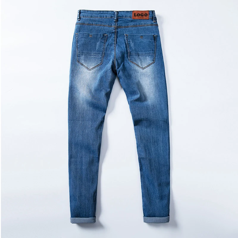 Factory OEM ODM stacked flare jeans Blue Fashion Jean Homme Animal Character Slim Fit Men Jean Pants