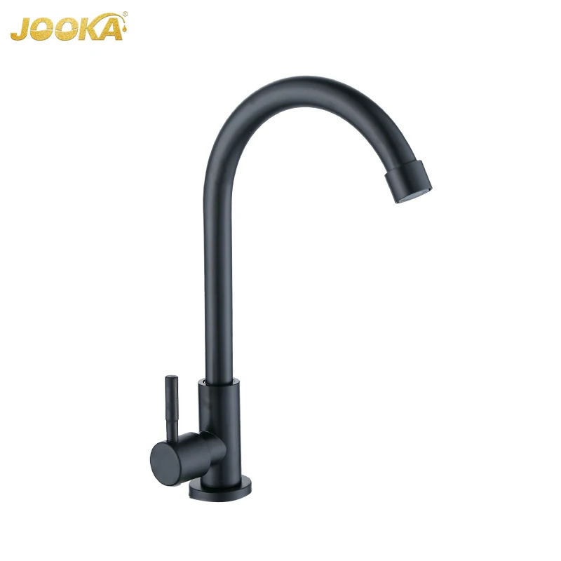 Good Price OEM Kitchen Sink Tap Single Hole Cold Water Black Faucet  Zinc Body Kitchen Faucet Taps