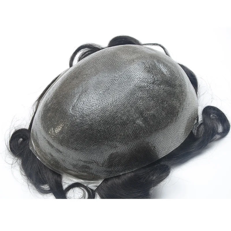 High Quality 100% Density Virgin Human Remy Hair Natural Color Real Wigs PU Ultra Thin Skin Front Hairline Toupee For Men