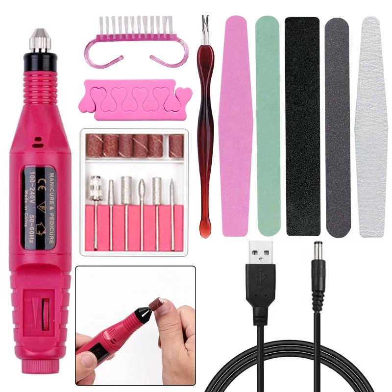 Meetnail professional Electric Nail Drill File Machine 20000rpm Collocation 6 bits Nail Equipment And Tools