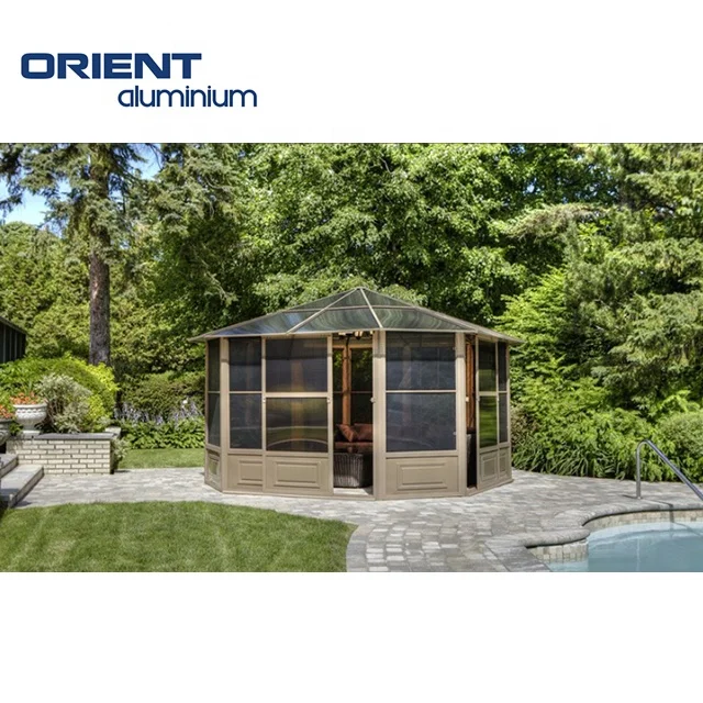 hexagon garden outdoor gazebo aluminium waterproof aluminium gazebo metal roof frame gazebo outdoor aluminum pergola louvers