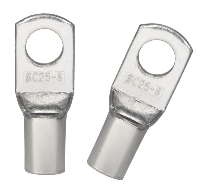 Tinned Copper Lugs Ring Crimp Terminal Thickened Wire Cable Connector SC Cold Pressed Wiring Series Peephole Terminals Steel