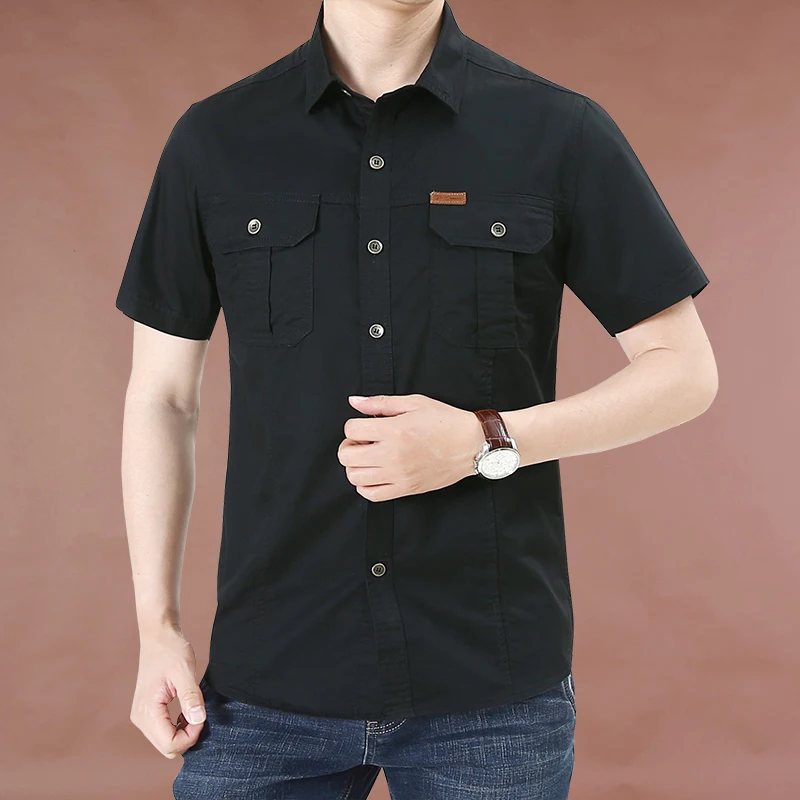 mens cotton shirts short sleeve casual  custom work out shirts