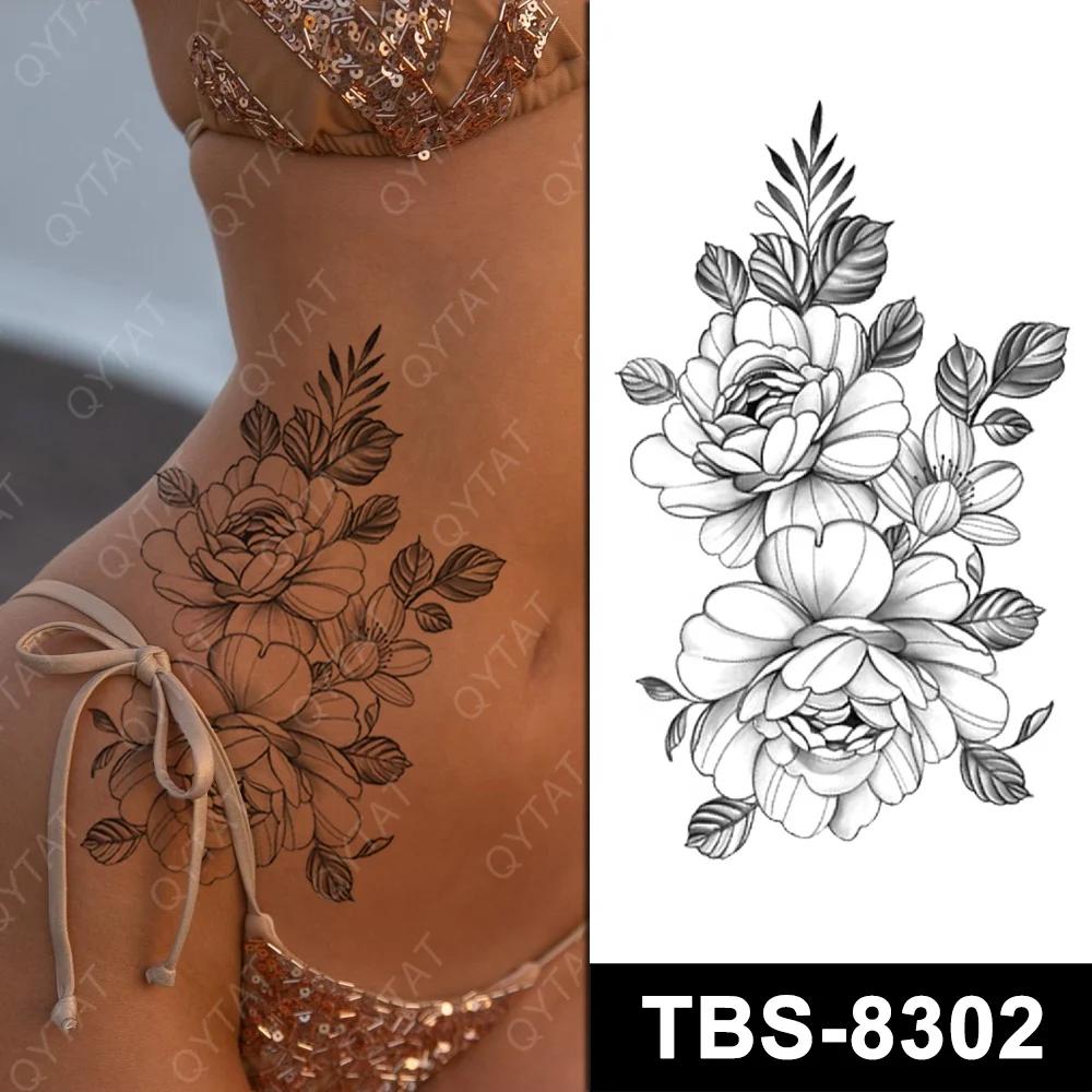 High Quality Durable Waterproof Adult Sex Naked Women Girls Charming Fake Temporary Body Tattoo Sticker Custom